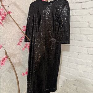 Eva Mendes for New York & Company Sparkling Black Long Sleeve Dress